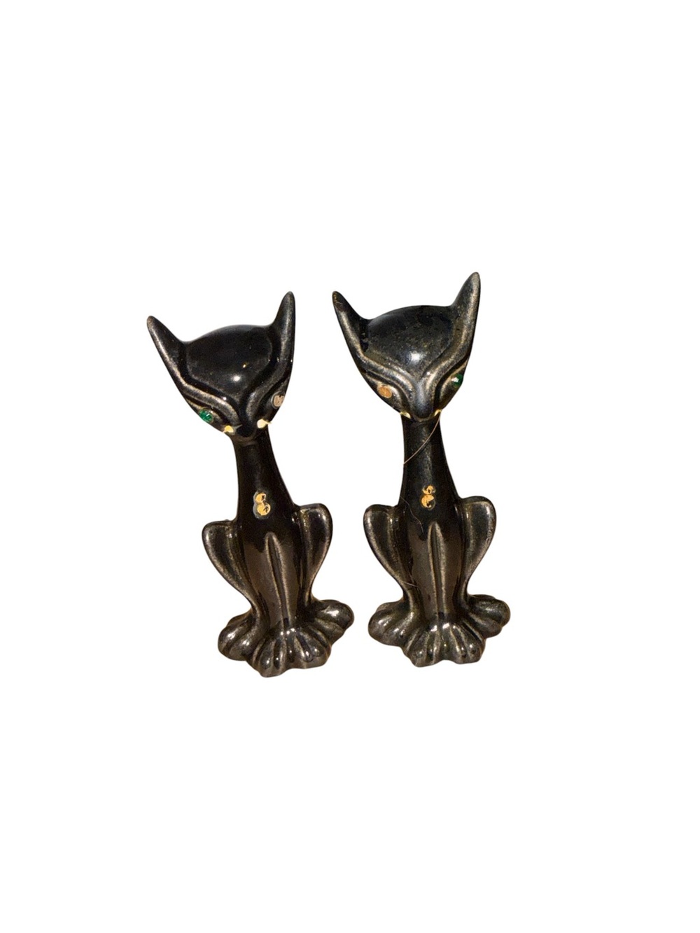 Vintage atomic black cat salt and pepper shakers
